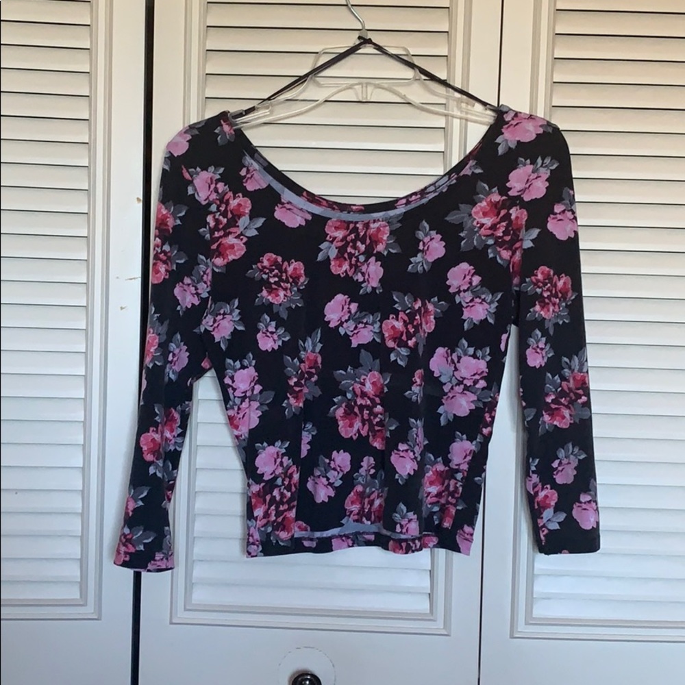 Floral mid-crop top